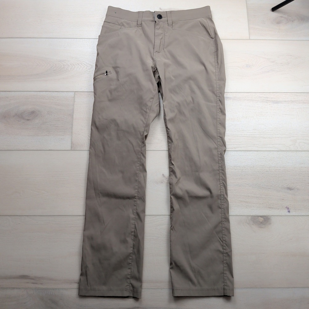 Orvis Trek Tech Pants Men 32x32 Khaki Tan Stretch Water Repellent Hiking 1525905